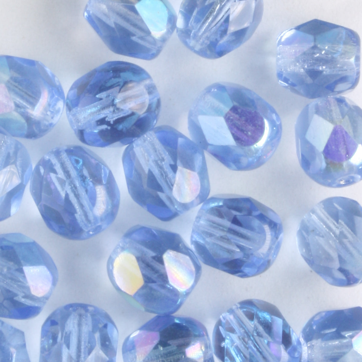 6mm Round Fire Polish Blue AB