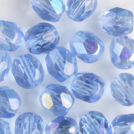 6mm Round Fire Polish Blue AB