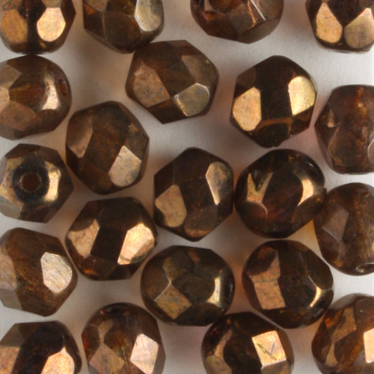 6mm Round Fire Polish Bronze