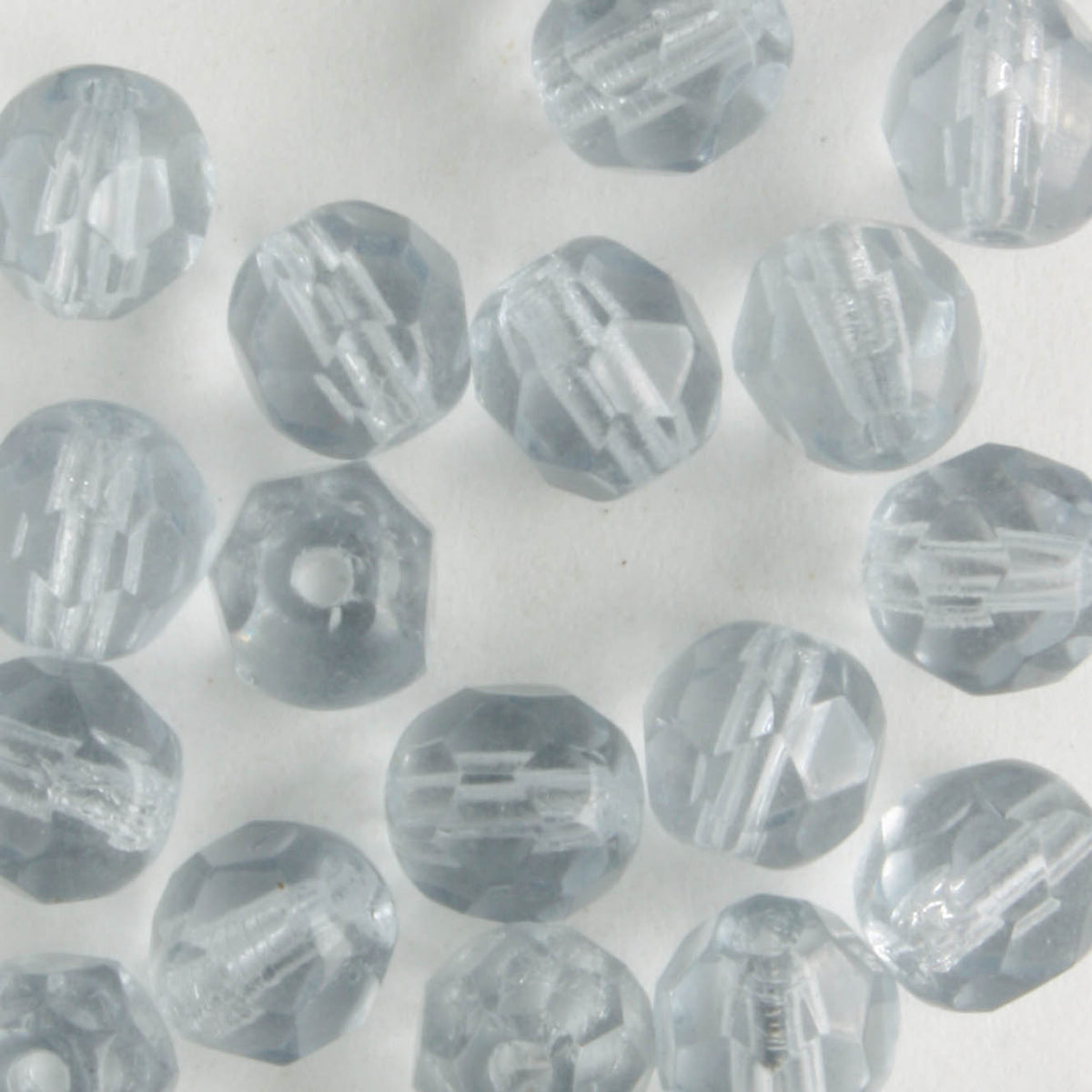6mm Round Fire Polish Light Gray