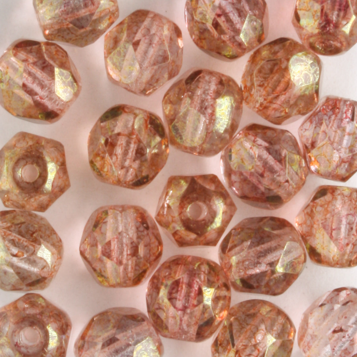 6mm Round Fire Polish Rose Gold Luster