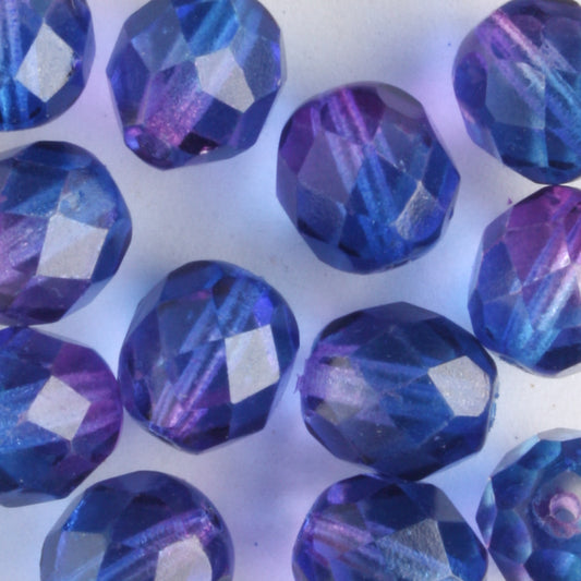 8mm Round Fire Polish Blue/Purple
