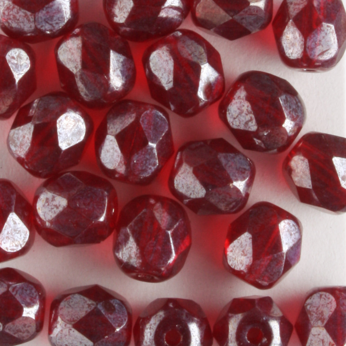 6mm Round Fire Polish Garnet