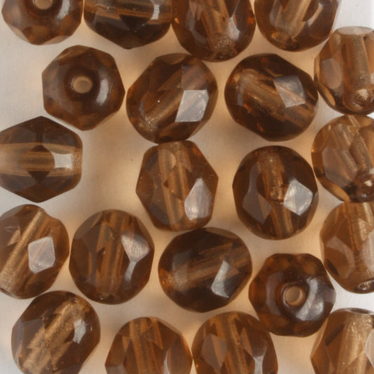 6mm Round Fire Polish Brown Luster