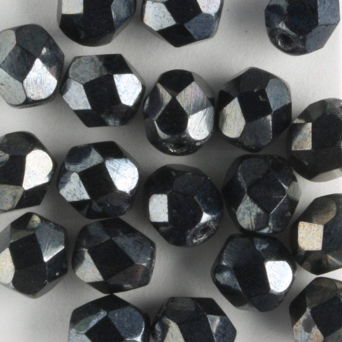 6mm Round Fire Polish Hematite