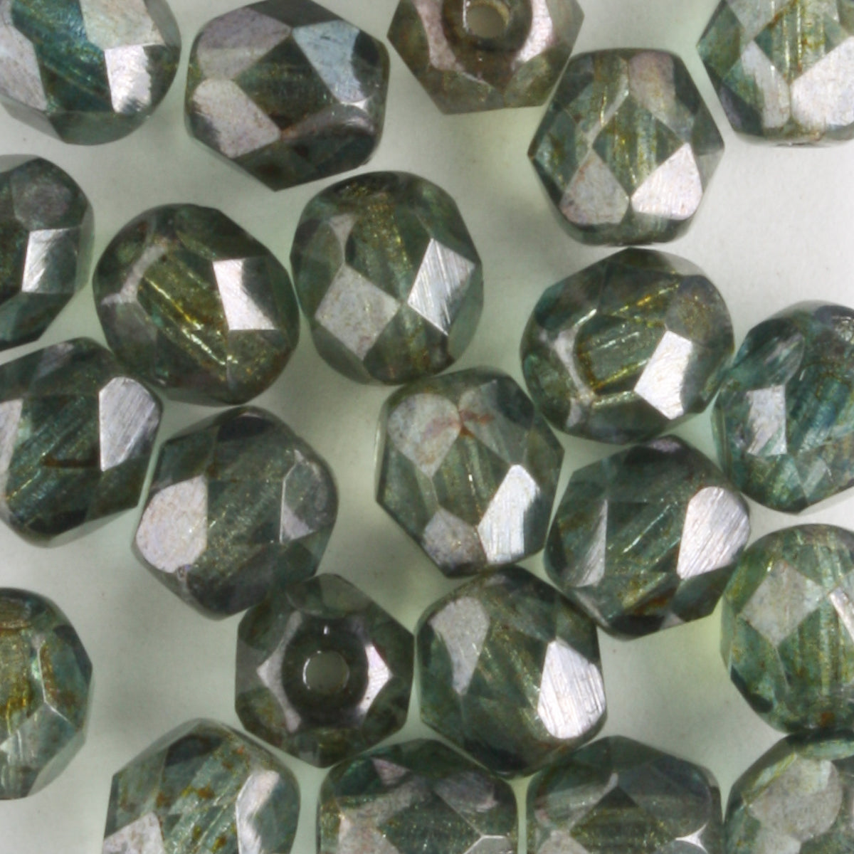 6mm Round Fire Polish Lumi Green