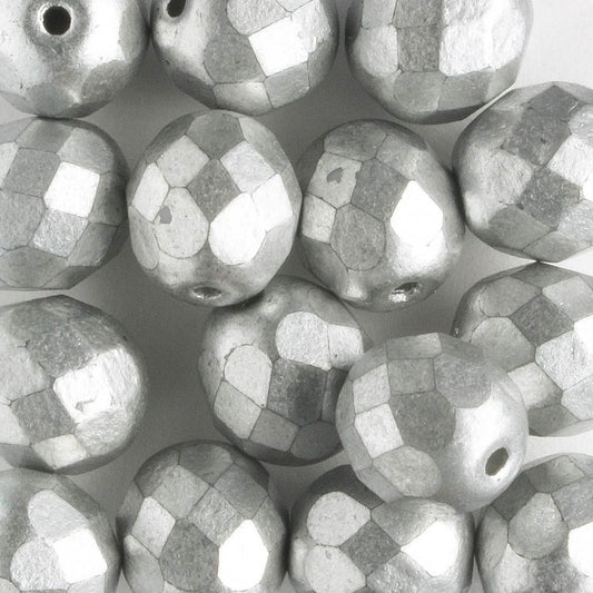 8mm Round Fire Polish Silver
