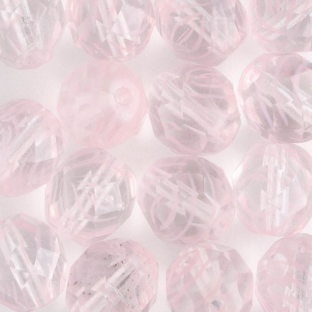 8mm Round Fire Polish Clear/Pink