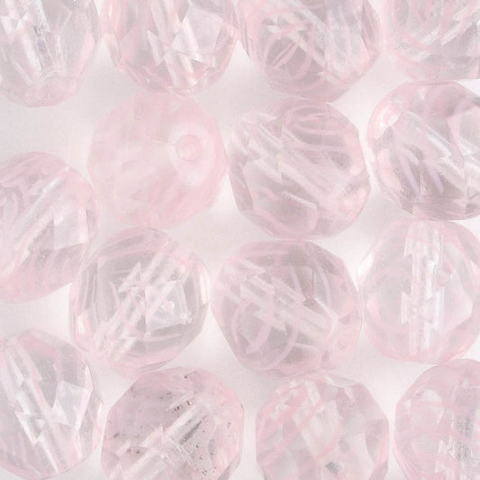 8mm Round Fire Polish Clear/Pink