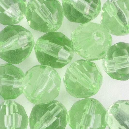 8mm Round Fire Polish Green