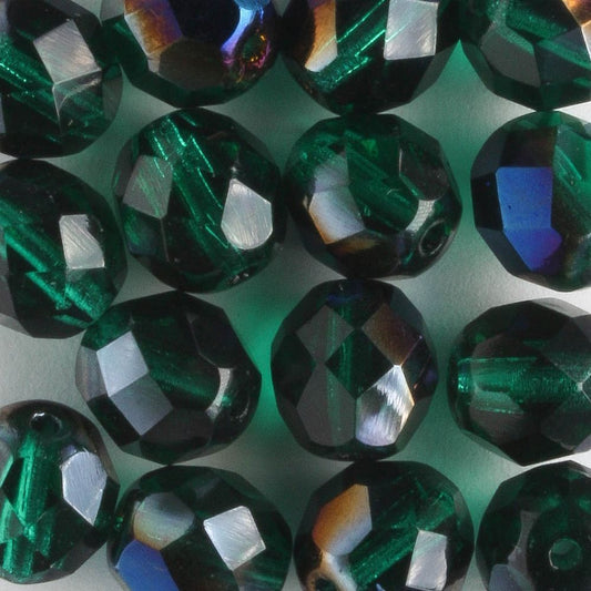 8mm Round Fire Polish Blue/Green