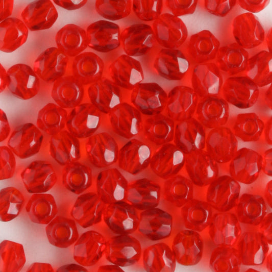 3mm Round Fire Polish Red