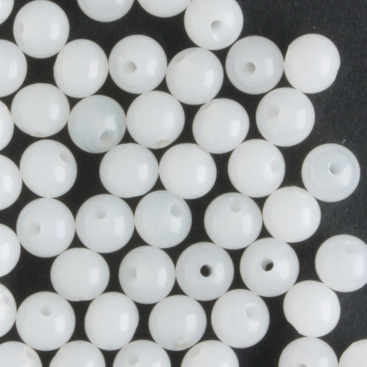 4mm Druk White Opal - 100 beads