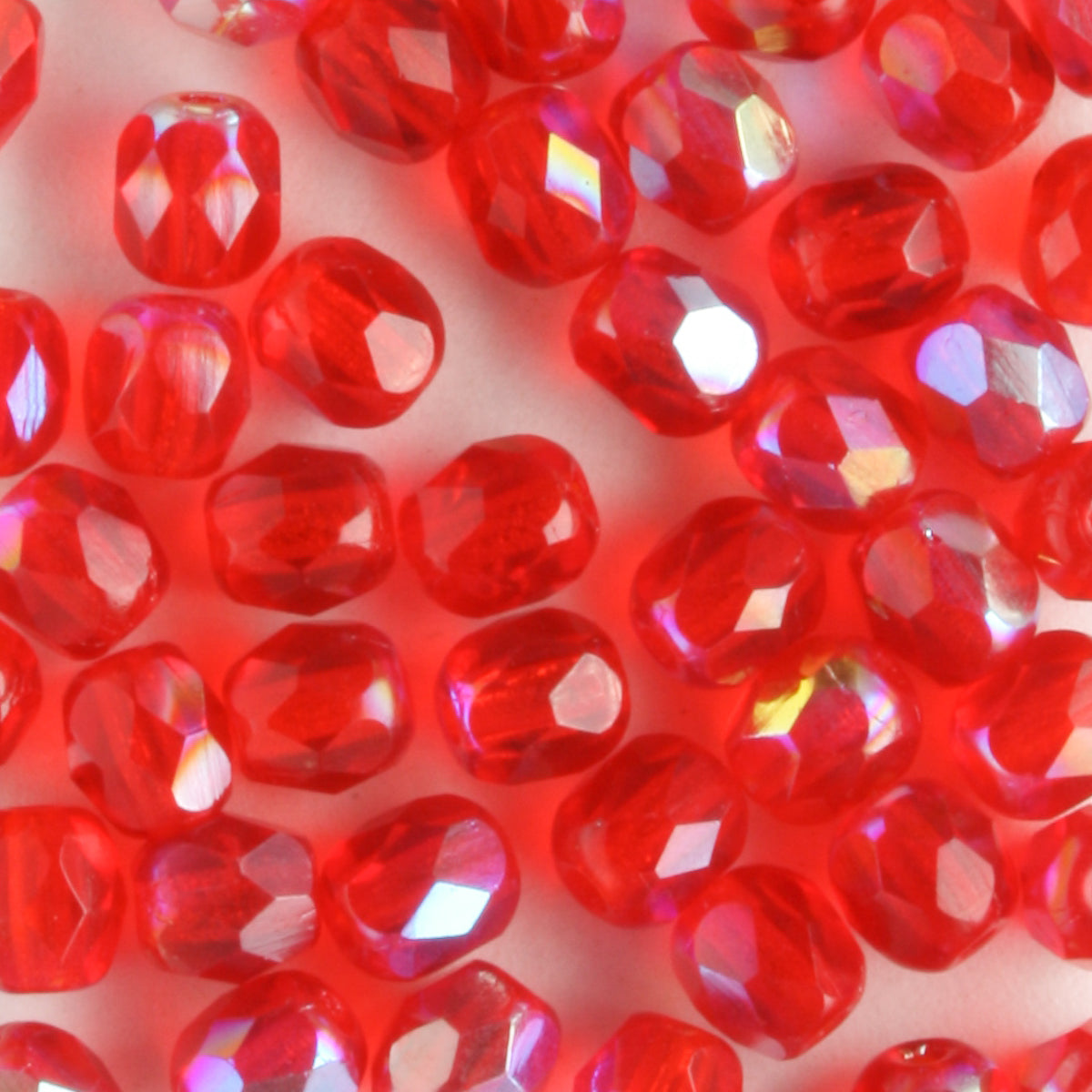 4mm Round Fire Polish Red