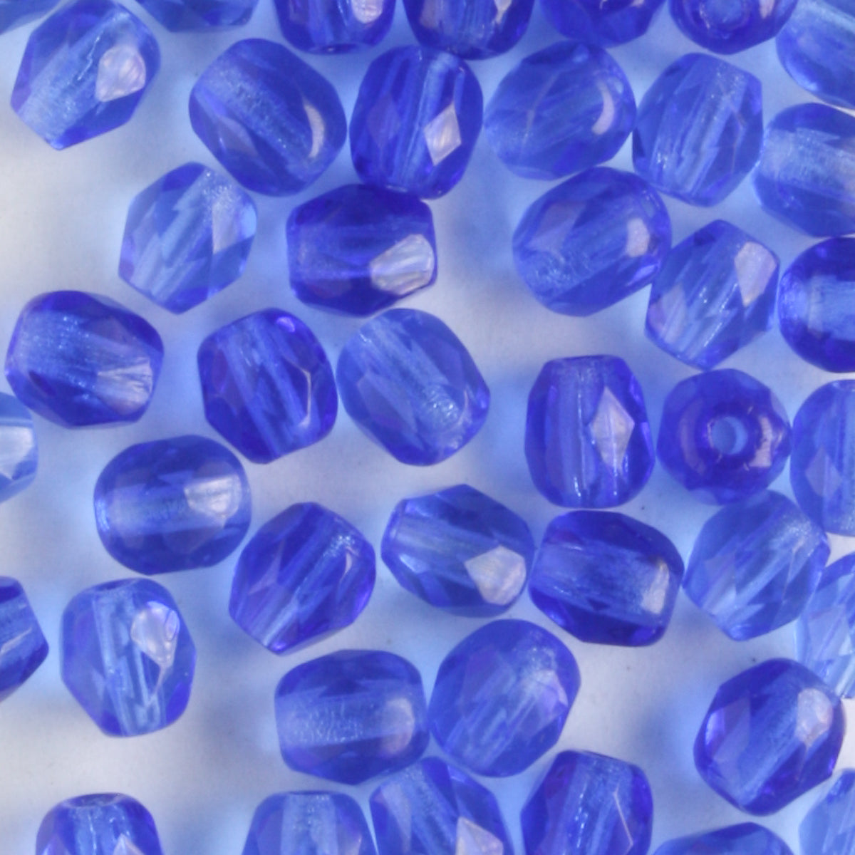 4mm Round Fire Polish Blue Mix