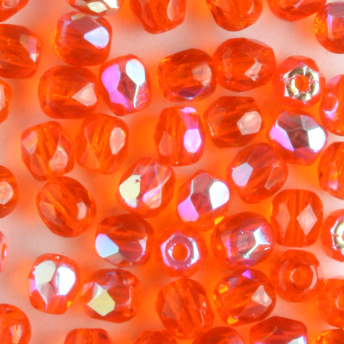4mm Round Fire Polish Orange AB