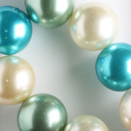 16mm Glass Pearls - 8" strand