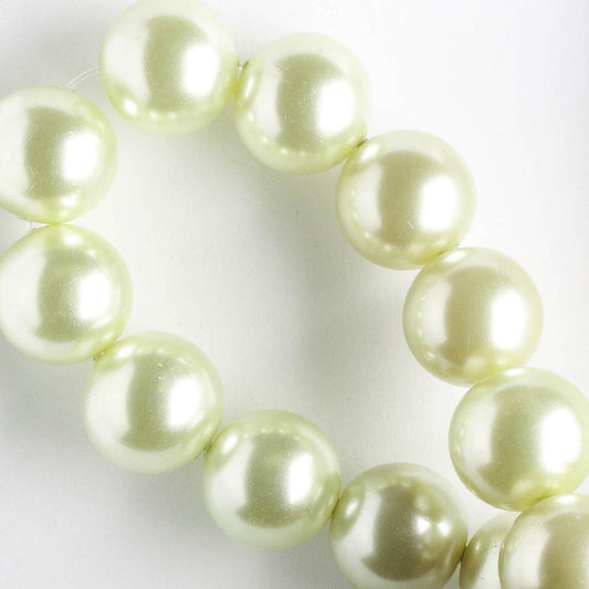 10mm Glass Pearls - 8" strand