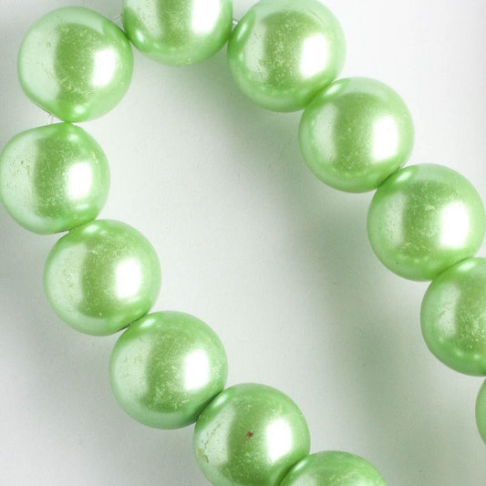 10mm Glass Pearls - 8" strand