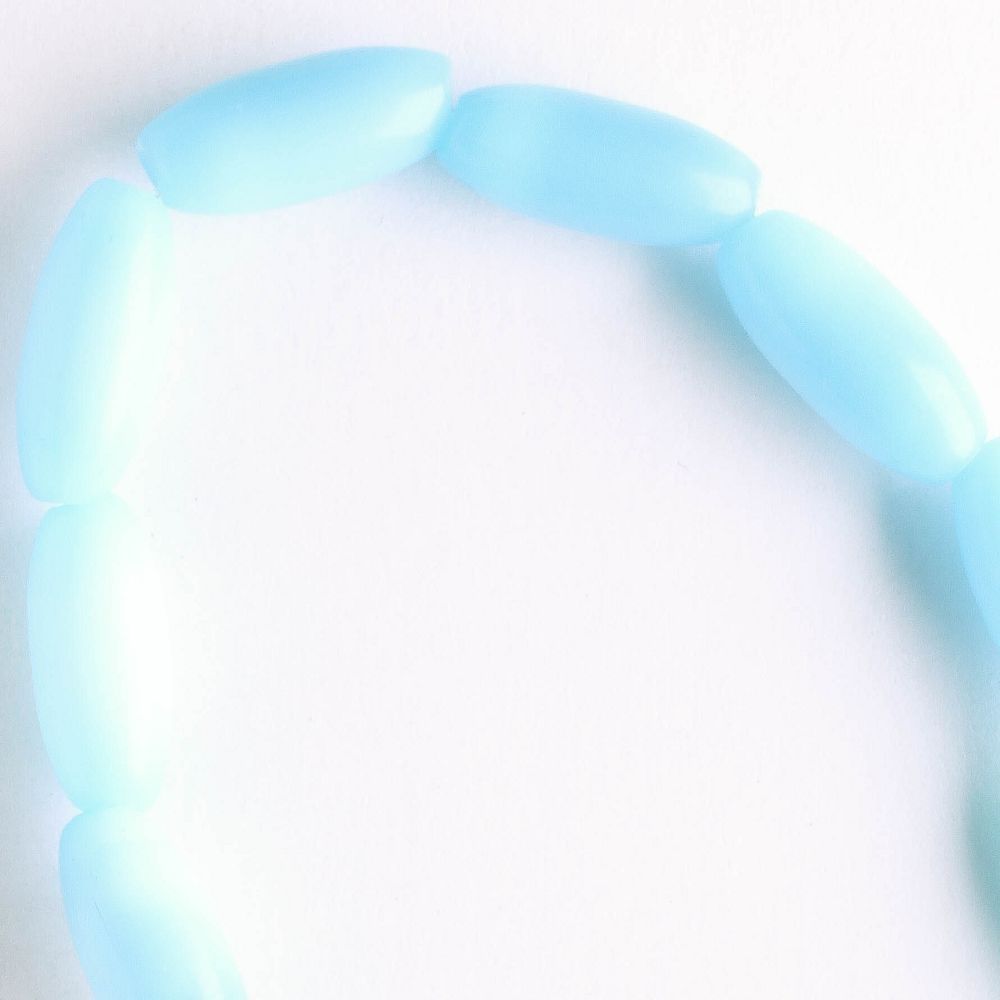 13mm x 6mm Cat's Eye Glass - 8" strand