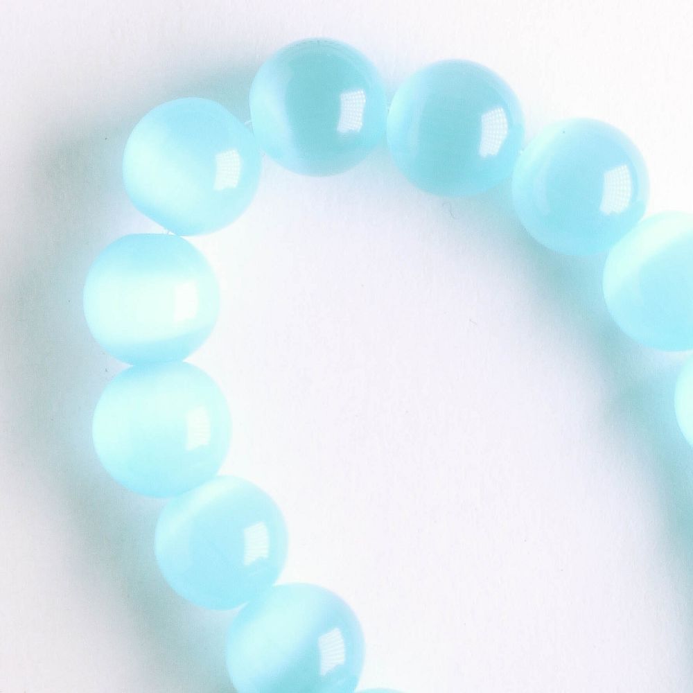 8mm Cat's Eye Glass - 8" strand