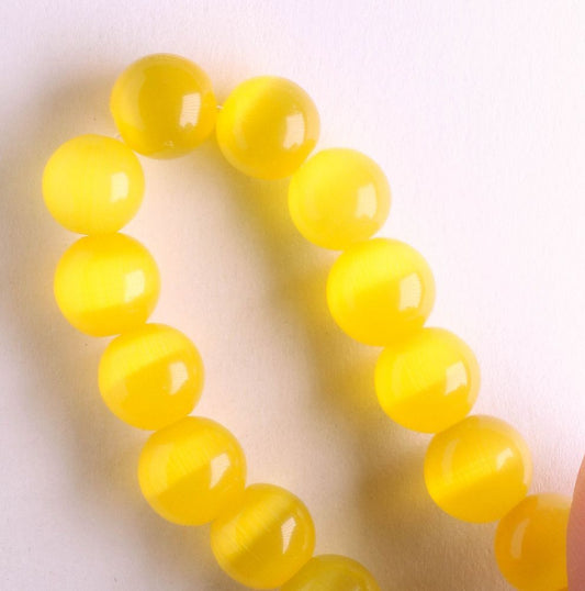 8mm Cat's Eye Glass - 8" strand