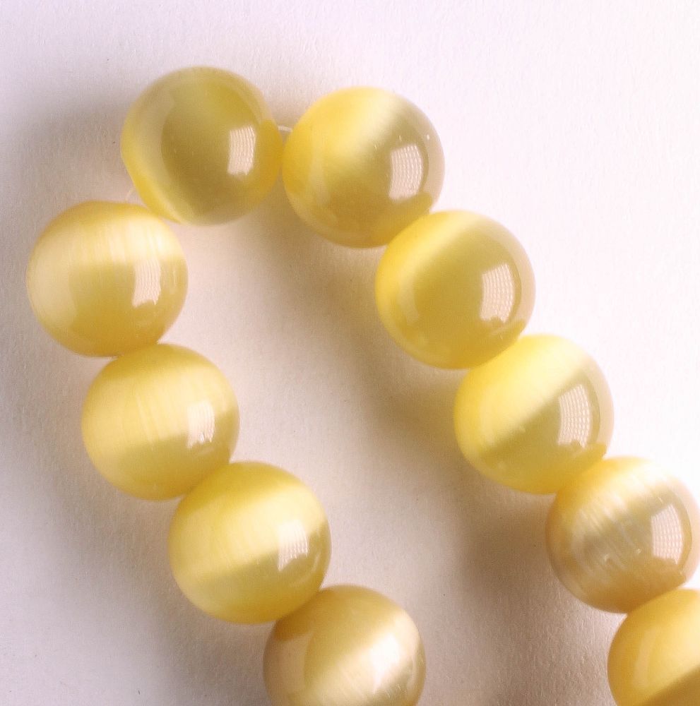 10mm Cat's Eye Glass - 8" strand