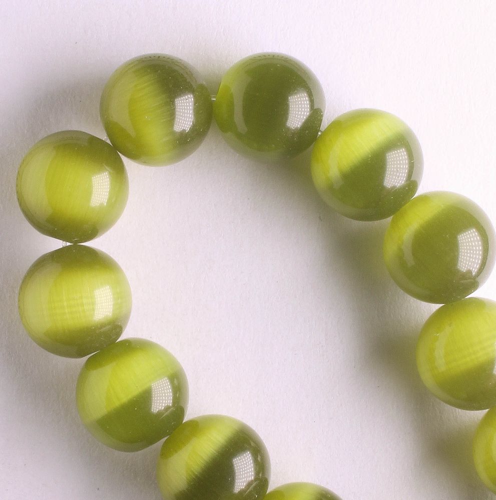 10mm Cat's Eye Glass - 8" strand