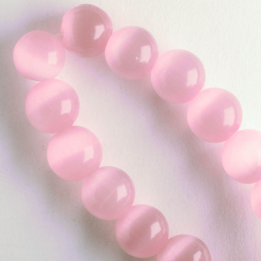 8mm Cat's Eye Glass - 8" strand