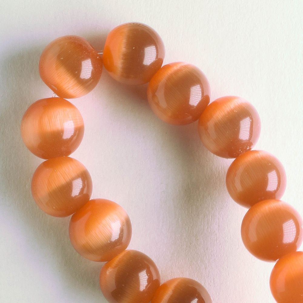 8mm Cat's Eye Glass - 8" strand