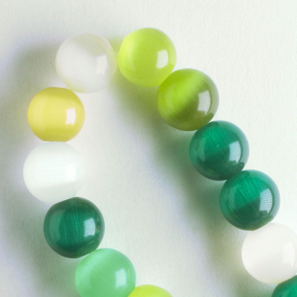 8mm Cat's Eye Glass - 8" strand