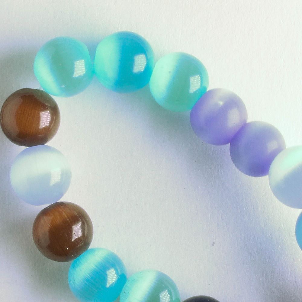 8mm Cat's Eye Glass - 8" strand