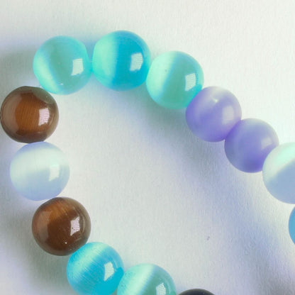 8mm Cat's Eye Glass - 8" strand