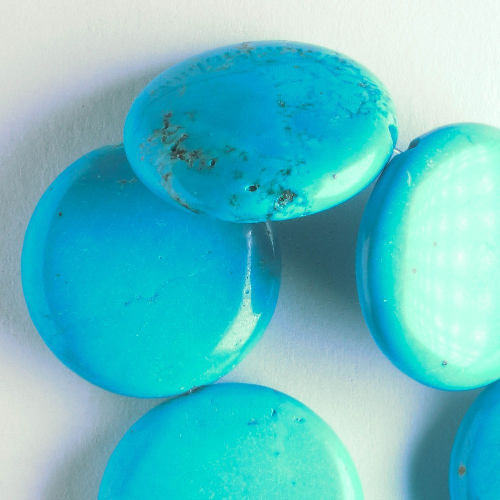 Chalk Turquoise, Dyed - 8" strand