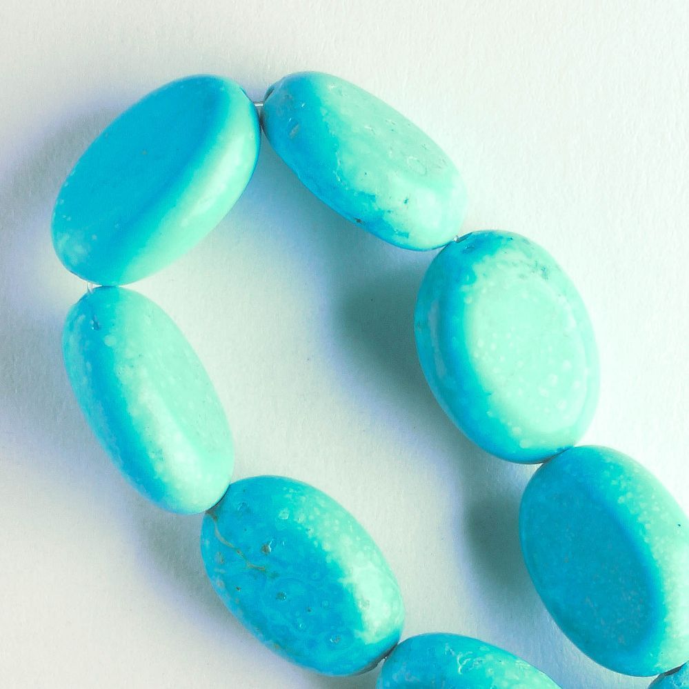 Chalk Turquoise, Dyed - 8" strand