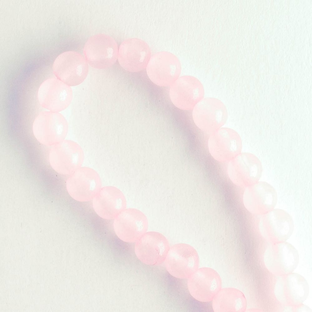 Rose Quartz, Dyed - 8" strand