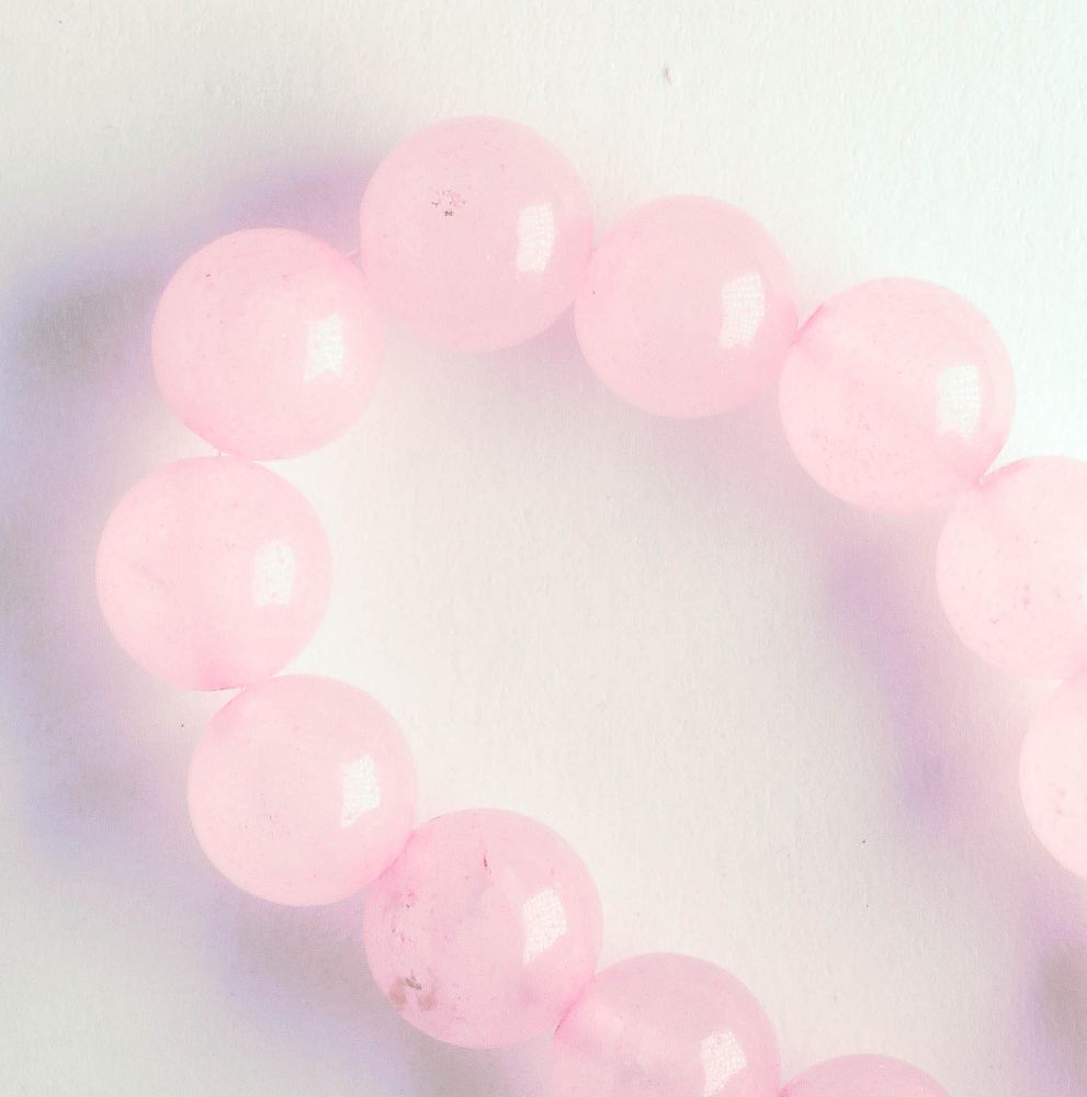 Rose Quartz, Dyed - 8" strand