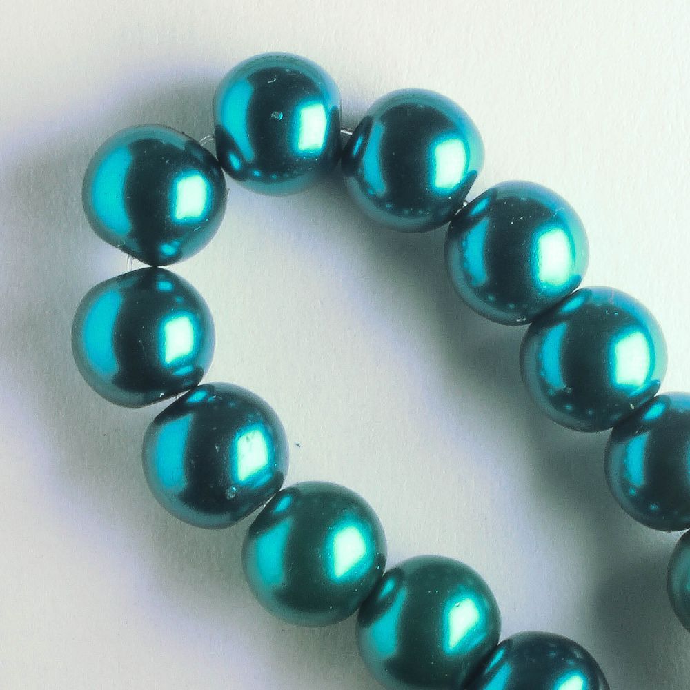 8mm Glass Pearls - 8" strand