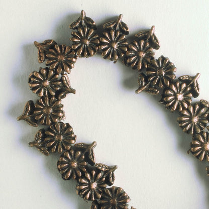 Pewter Beads, Copper Plated - 8" Strand