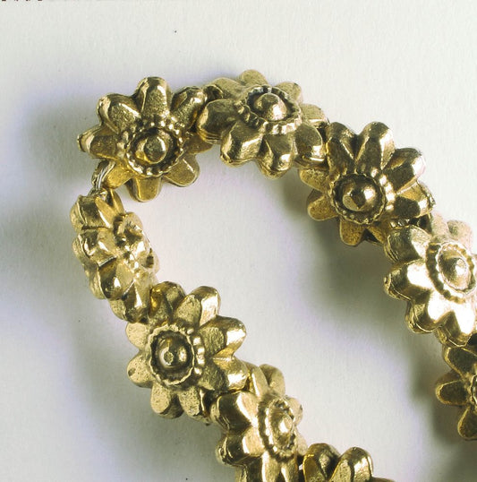 Pewter Beads, Gold Plated - 8" Strand