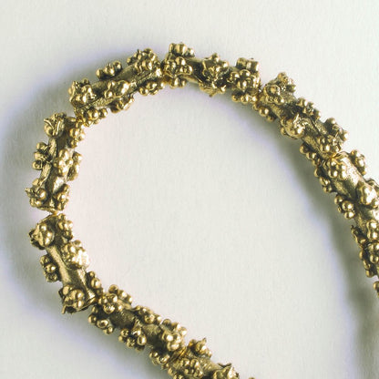 Pewter Beads, Gold Plated - 8" Strand