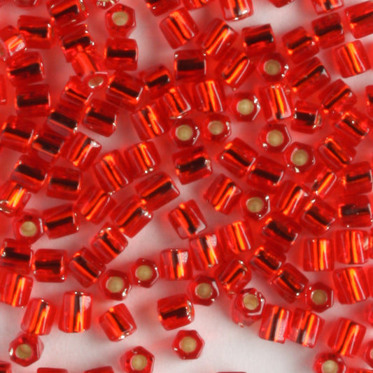 10/0 Hex Cut with a Twist Silver Lined Dark Red - 10 grams