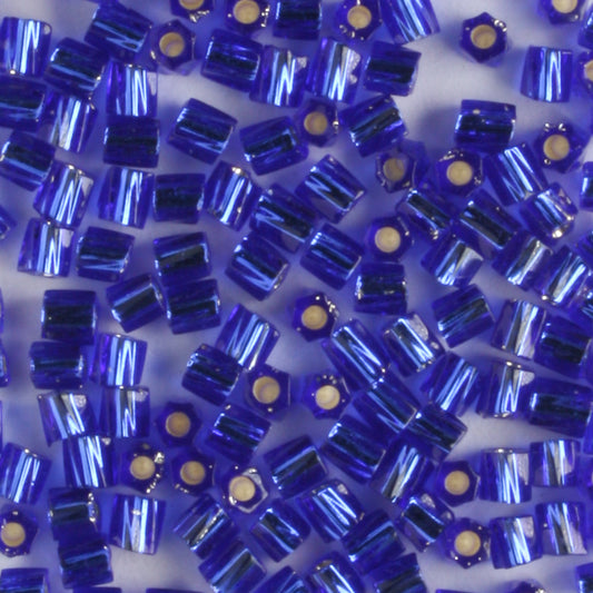 10/0 Hex Cut with a Twist Silver Lined Cobalt Blue - 10 grams