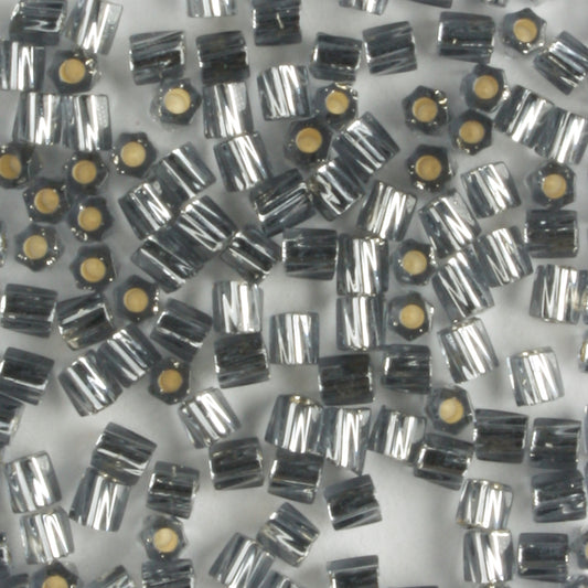10/0 Hex Cut with a Twist Silver Lined Smokey Gray - 10 grams