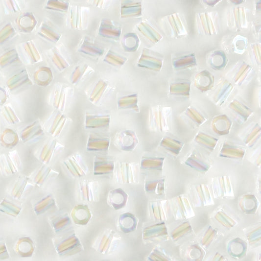 10/0 Hex Cut with a Twist Transparent Rainbow Crystal - 10 grams