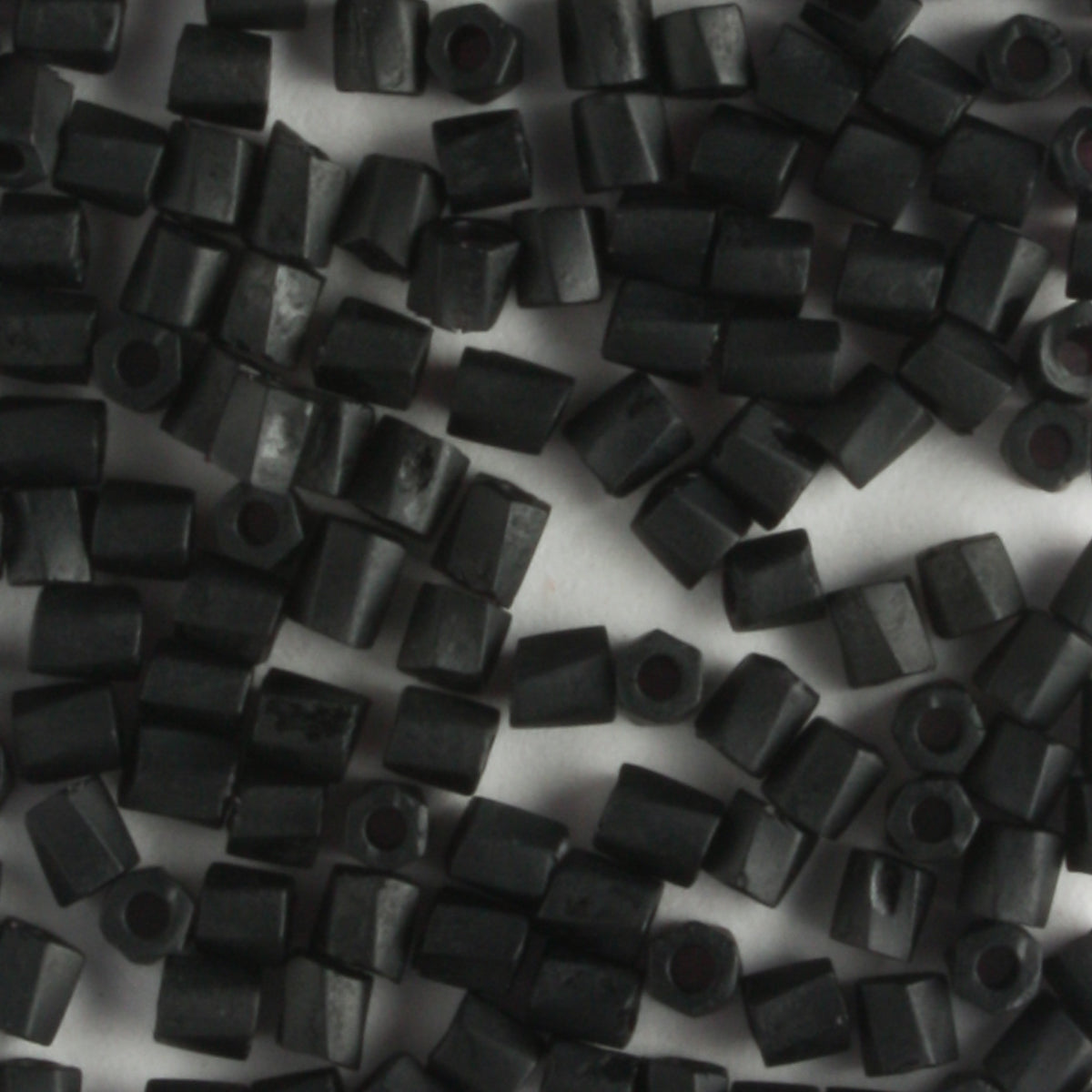 10/0 Hex Cut with a Twist Opaque Matte Black - 10 grams