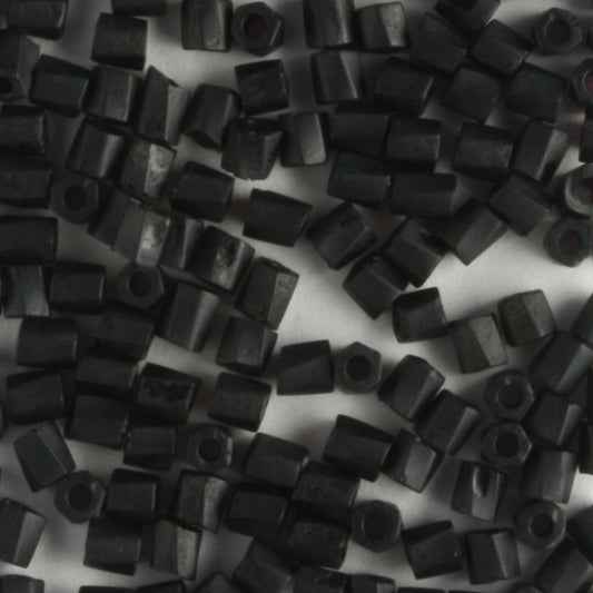10/0 Hex Cut with a Twist Opaque Matte Black - 10 grams