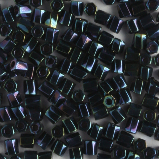 10/0 Hex Cut with a Twist Metallic Rainbow Midnight Blue - 10 grams