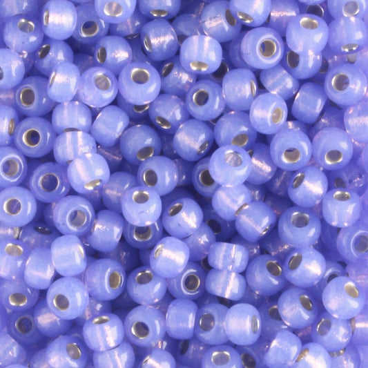 8-0649 Silver Lined Dyed Violet Alabaster