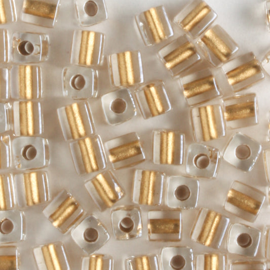 3mm Cube Metallic Gold Lined Crystal - 10 grams